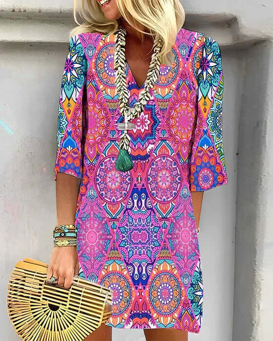 Floral Summer Dress: Women's Flowy Printed Dress