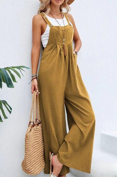 Women's Casual Wide Leg Jumpsuit: Sleeveless Summer Jumpsuit