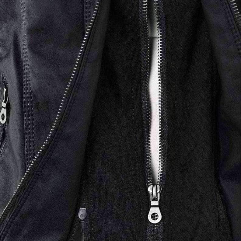 Women's Hooded Zip-Up PU Leather Jacket