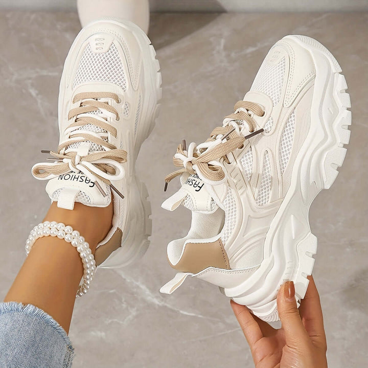 Women's Breathable Mesh Trainers with Thick Sole