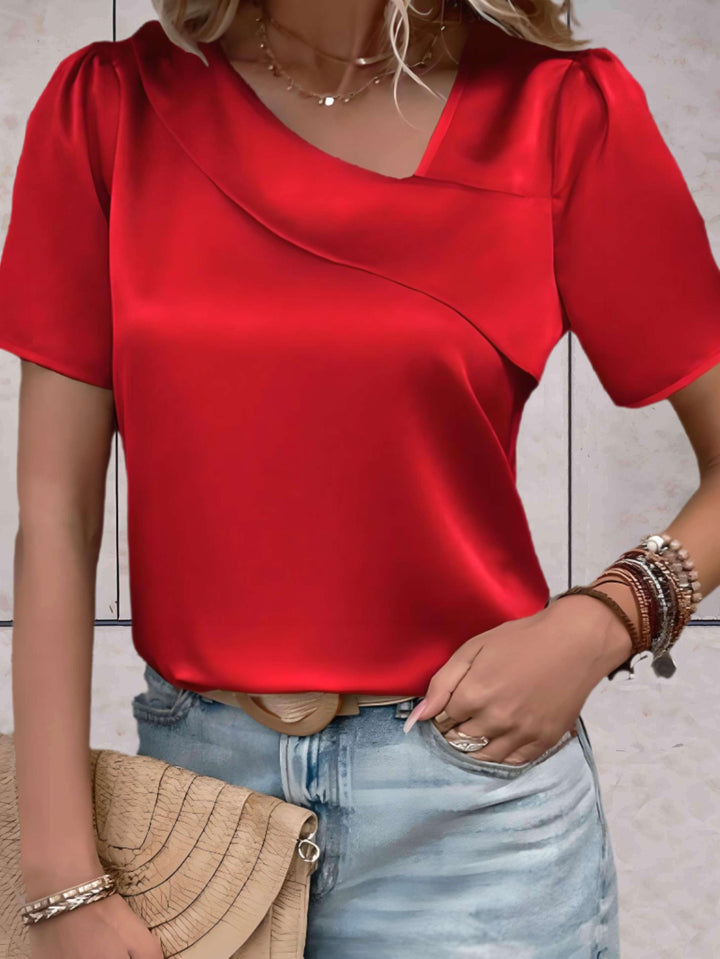 Women's Casual Overlap Patterned Top