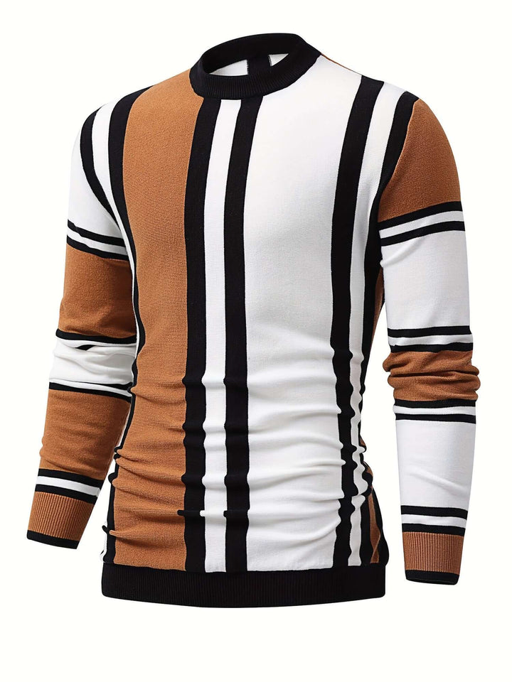 Men's Slim-Fit Striped Knit Sweater