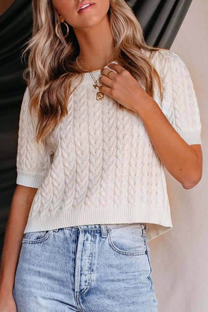Women's Casual Knit Short Sleeve Top