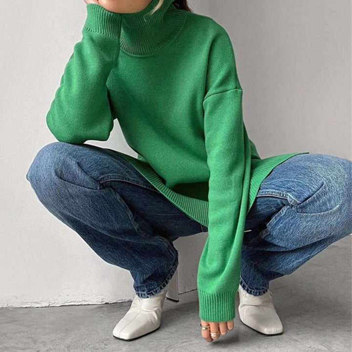 Women's High-Neck Long-Sleeve Sweater