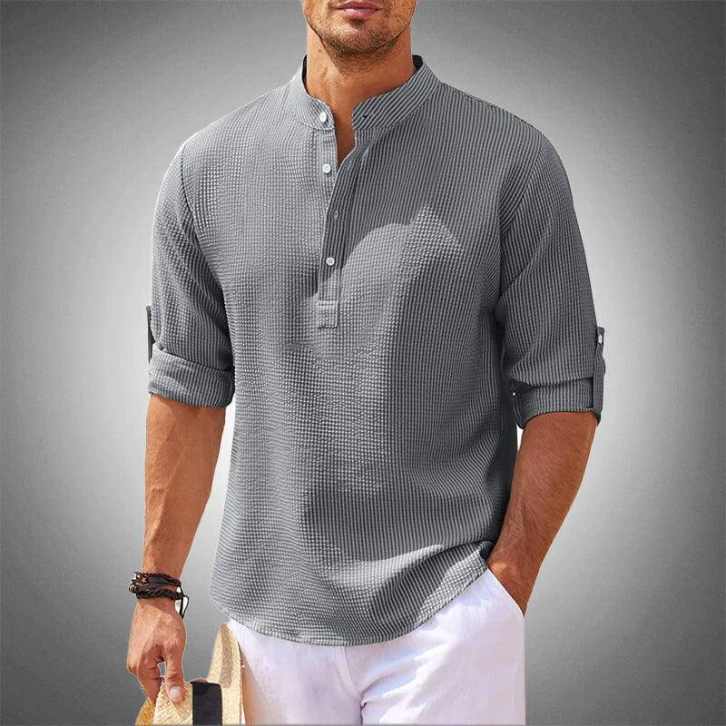 Lightweight Mandarin Collar Shirt for Men