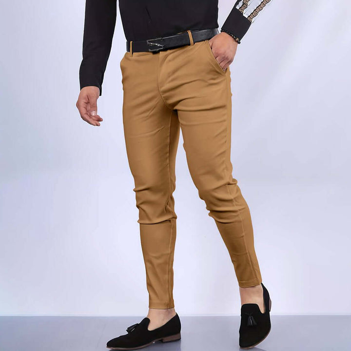 Men's Solid Colored Tailored Trousers