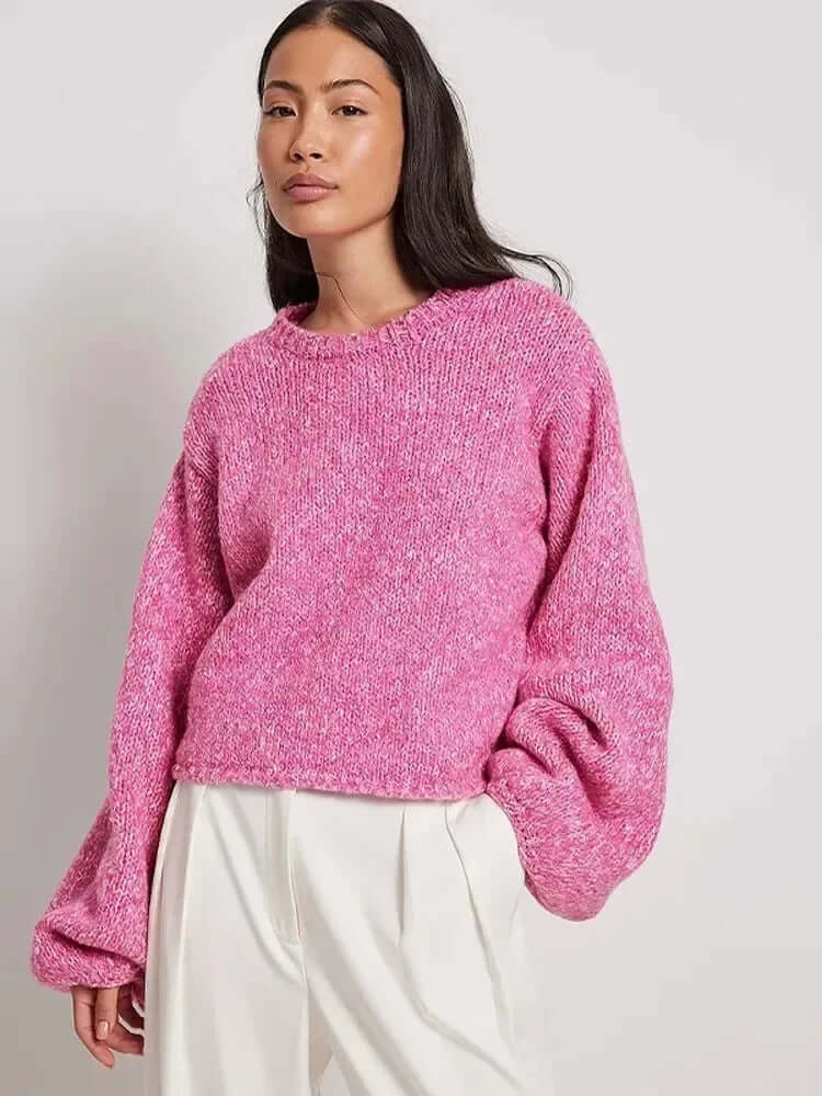 Women's Long Sleeve Cut-Out Back Crop Top