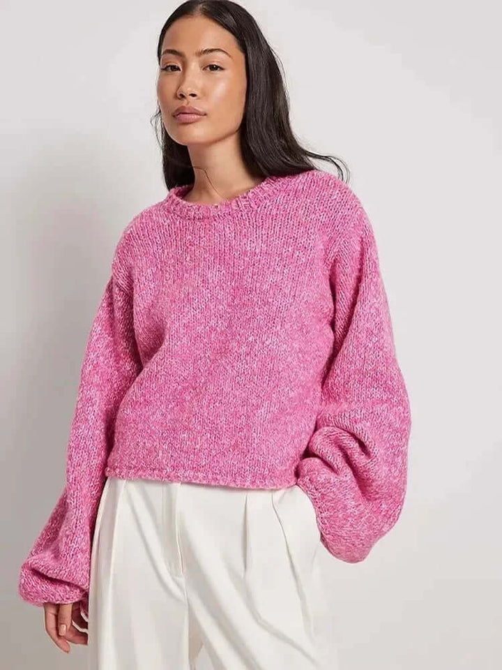 Women's Long Sleeve Cut-Out Back Crop Top