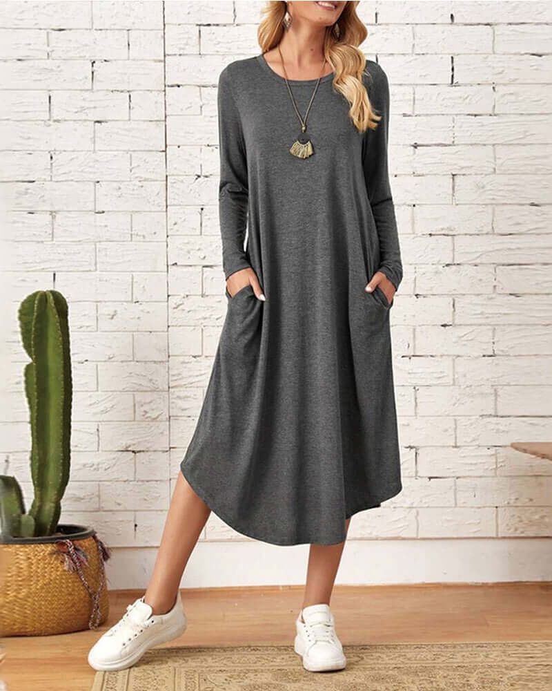 Cozy Long-Sleeve Knit Winter Dress