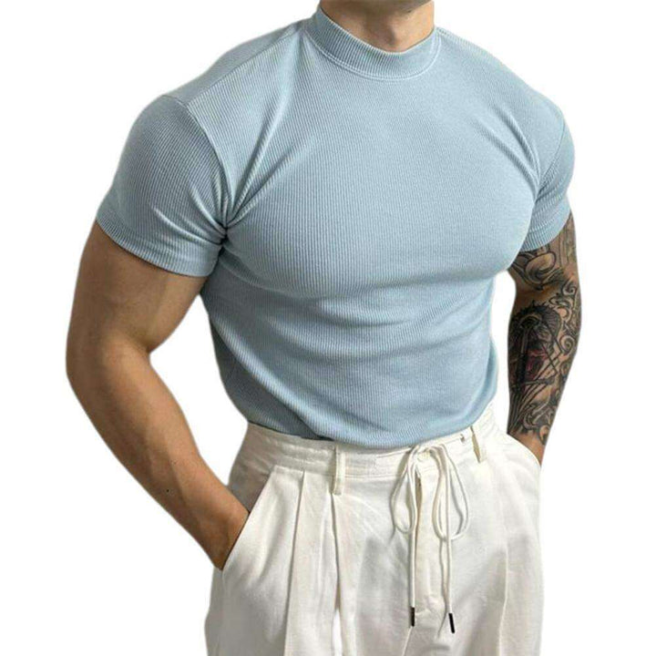 Men's Short Sleeve Ribbed Knit Top