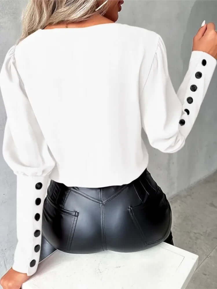 Women's V-Neck Elegant Blouse: Versatile & Comfortable Top