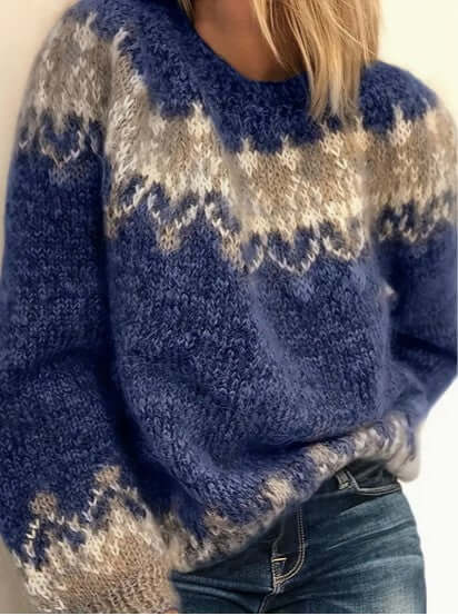 Women's Elegant Round Neck Knit Sweater