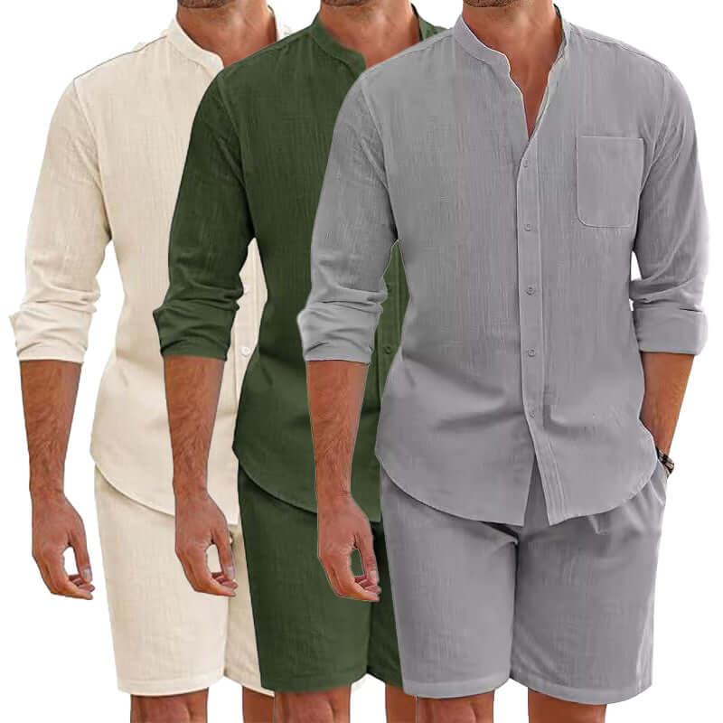 Men's Summer Cotton Shirt & Shorts Set