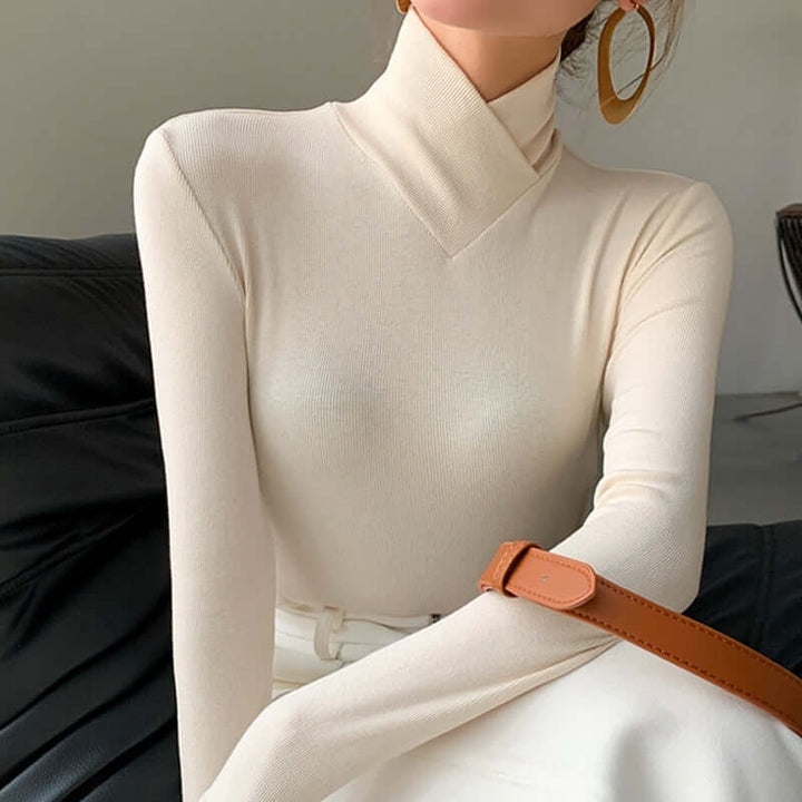 Women's Turtleneck Long Sleeve Top: Elegant & Comfortable