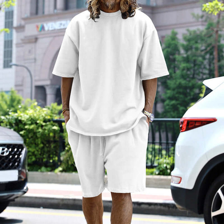 Men's Relaxed Fit Loungewear Set: Short Sleeve T-Shirt & Shorts