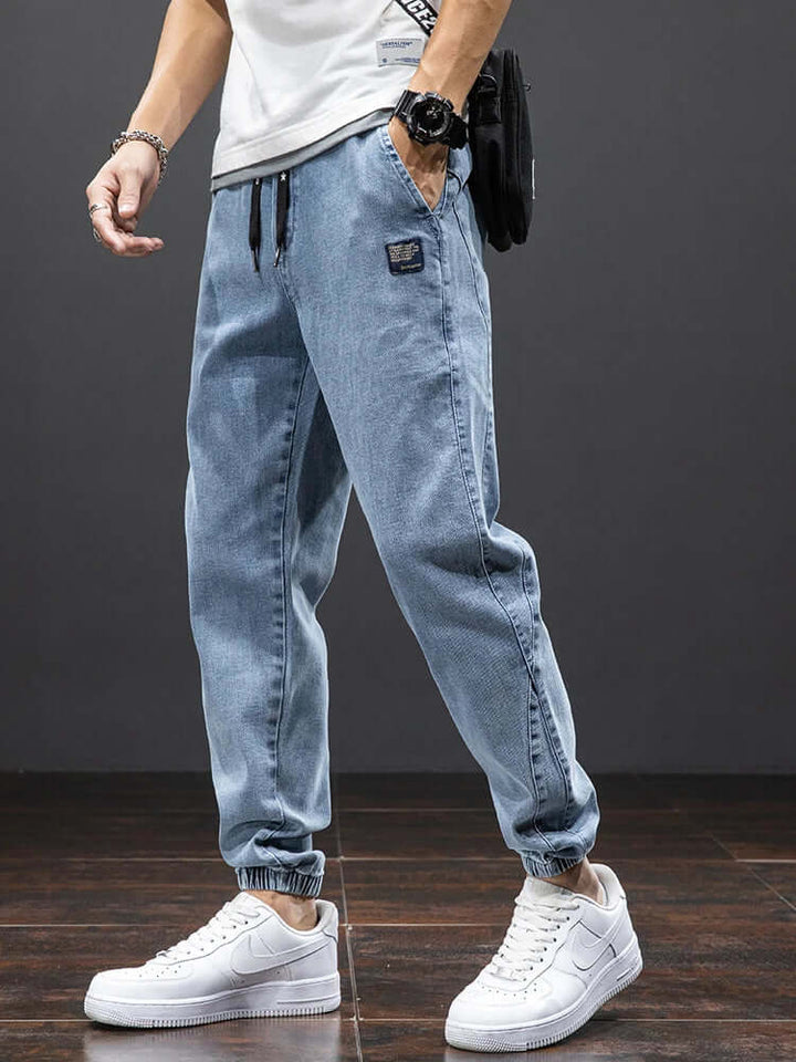 Men's Denim Jogger Pants: Relaxed Fit Streetwear