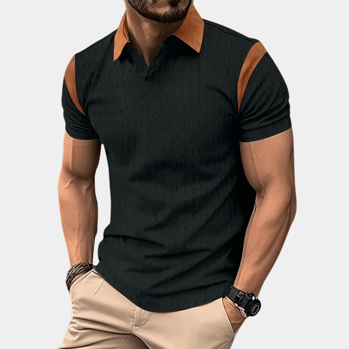 Men's Short Sleeve Polo Shirt: Breathable Cotton Blend, Tailored Fit