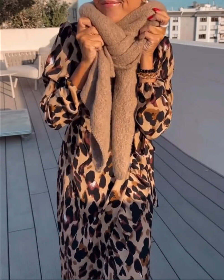 Leopard Print V-Neck Dress: Lightweight & Versatile