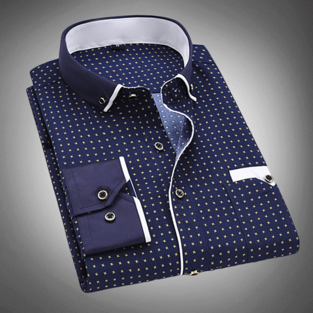Men's Patterned Dress Shirt: Formal Button-Down Shirt