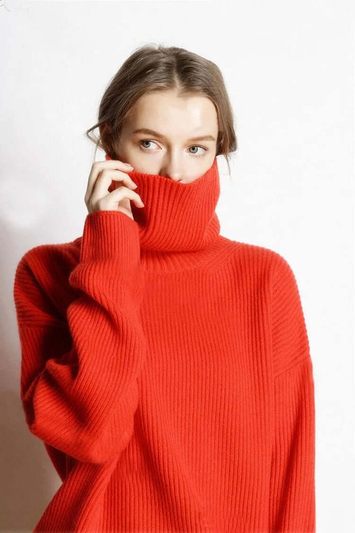 Women's Warm Winter Turtleneck Knit Sweater