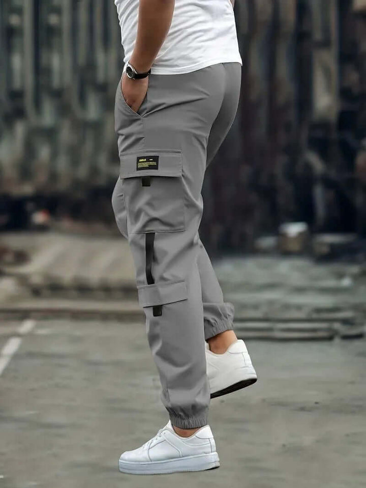 Men's Relaxed Fit Cargo Joggers with Multiple Pockets