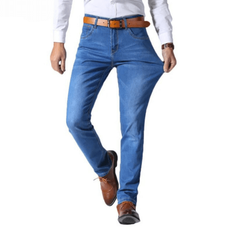 Men's Classic Straight Leg Jeans: Durable Denim