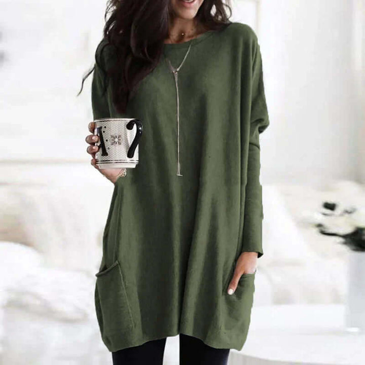 Women's Oversized Cotton Tunic Sweater: Relaxed Comfort