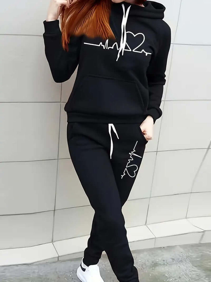 Women's Sporty Hoodie and Pants Set