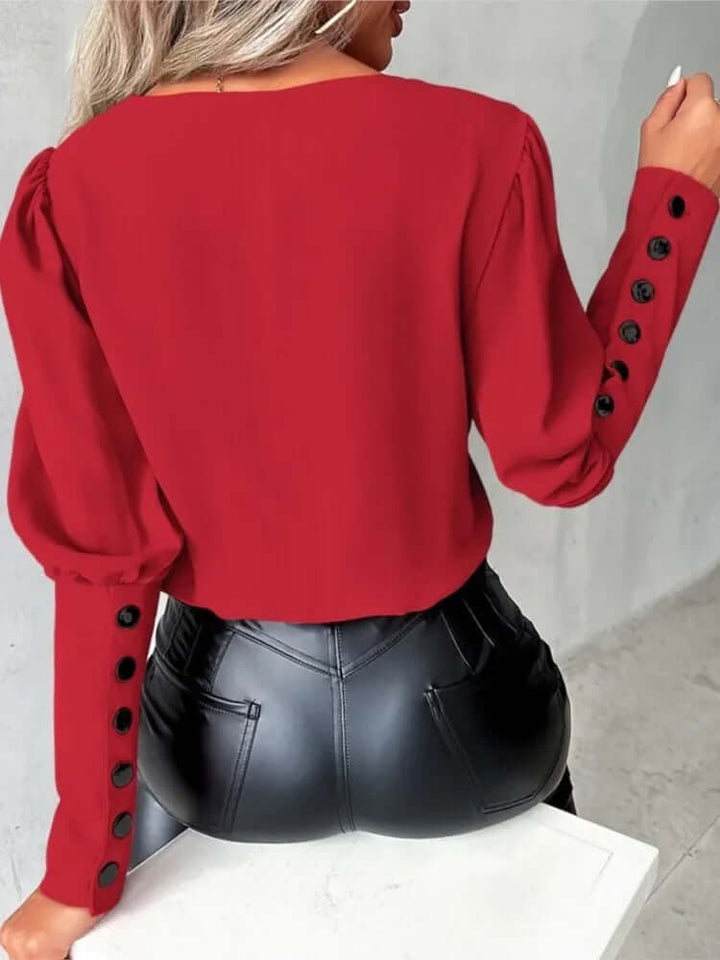 Women's V-Neck Elegant Blouse: Versatile & Comfortable Top