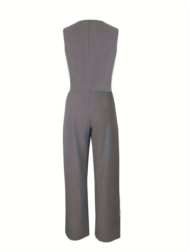 Women's Tailored Two-Piece Suit: Fitted Vest & Wide-Leg Trousers