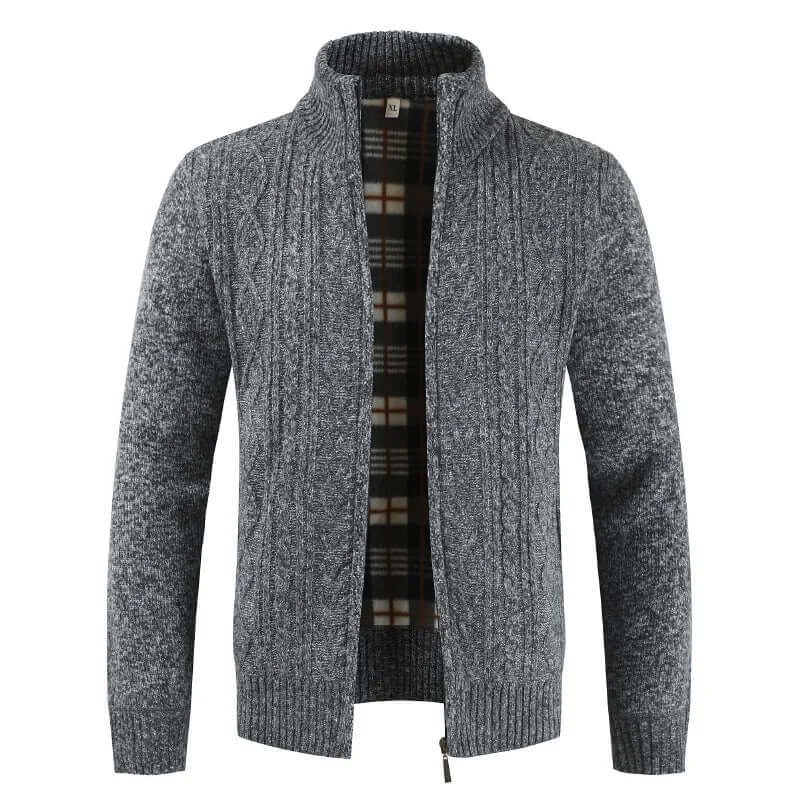 Men's Cable Knit Zip-Up Cardigan: Warmth & Style