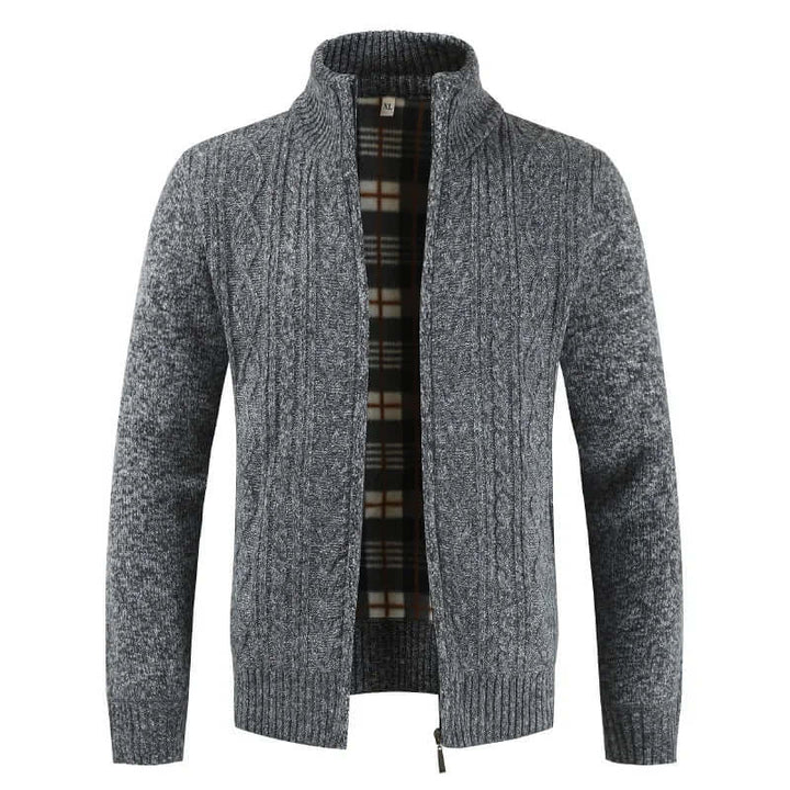 Men's Cable Knit Zip-Up Cardigan: Warmth & Style