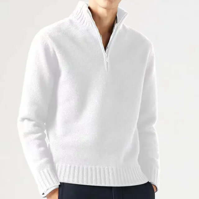 Men's Half-Zip Warm Sweater: Stylish & Comfortable Knitwear