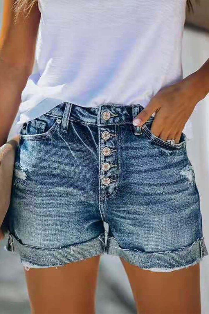 Women's Mid-Rise Denim Shorts: Summer Casual Fit