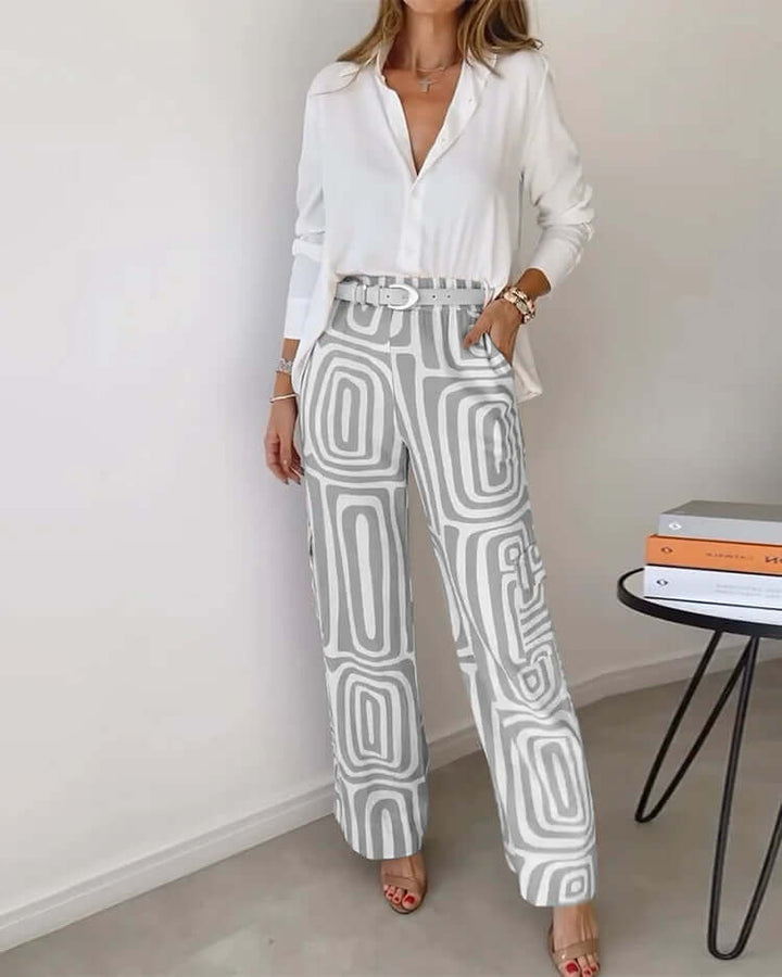 Careful set with blouse and belt