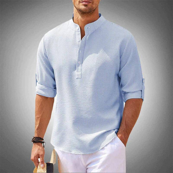 Lightweight Mandarin Collar Shirt for Men