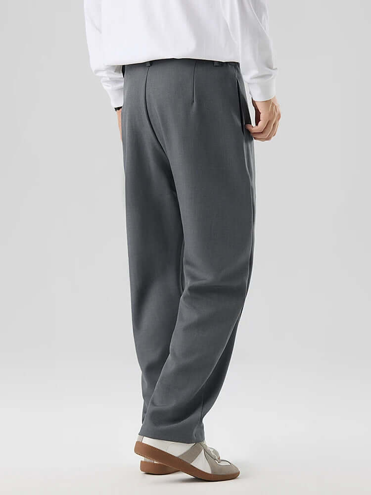 Men's Wide Leg Pleated Trousers: Comfortable & Stylish