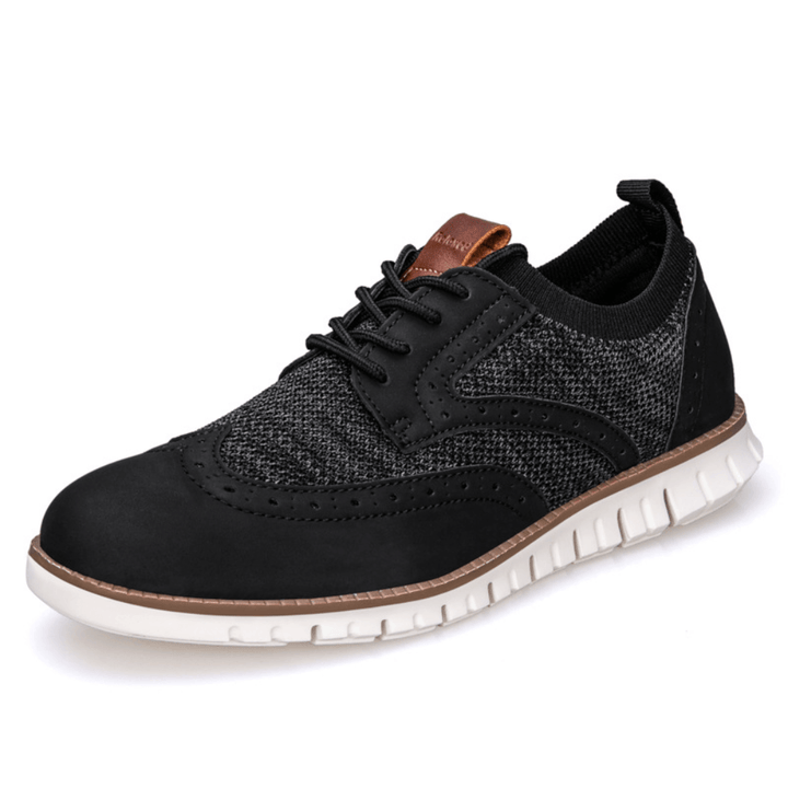 Men's Knit Casual Wingtip Shoes