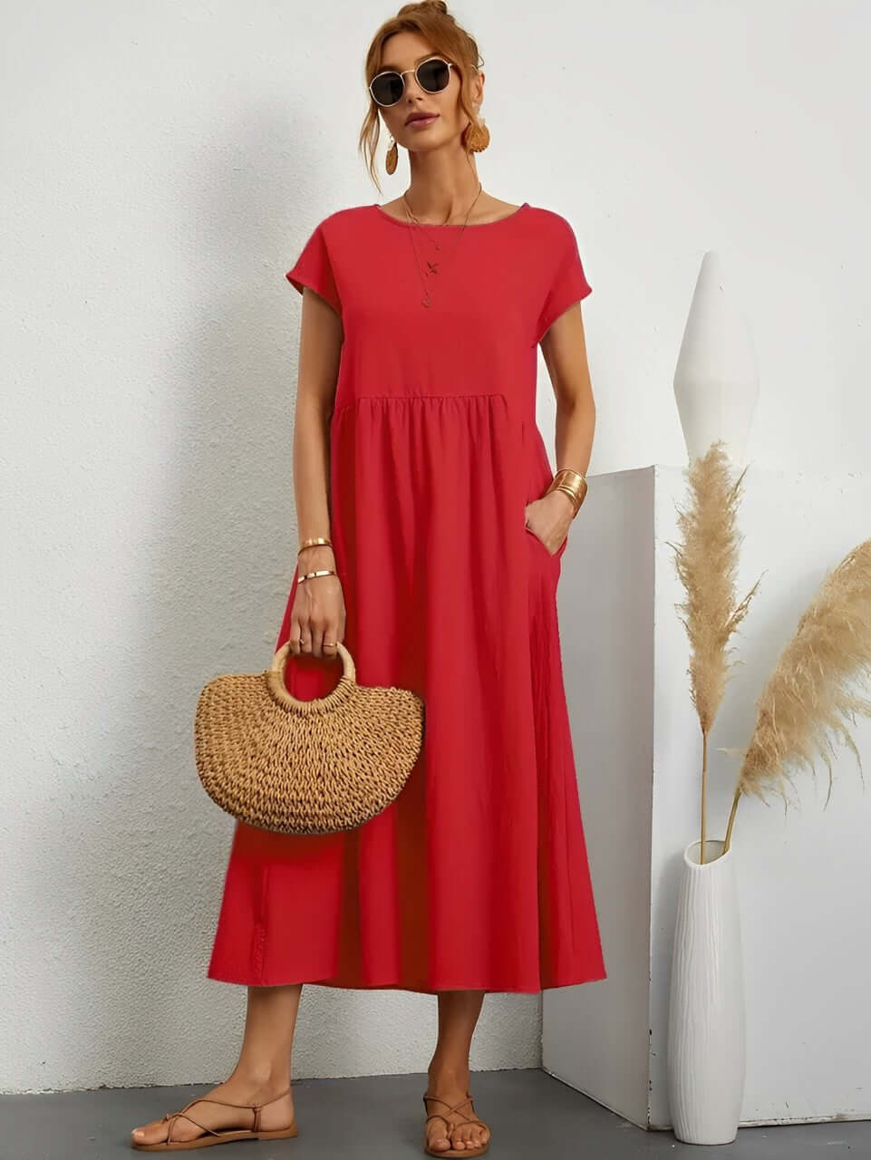 Summer Cotton Dress: Relaxed Fit, Breathable & Comfortable