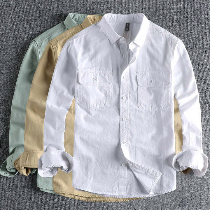 Men's Long Sleeve Solid Work Shirt