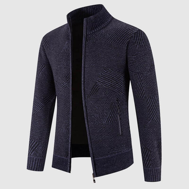 Men's Geometric Knit Cardigan Jacket