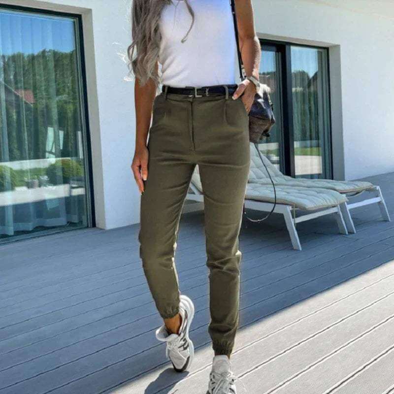 Women's Slim Fit High Waist Joggers with Pockets