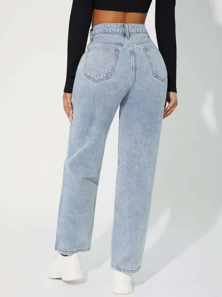 Women's High-Waisted Straight Leg Jeans