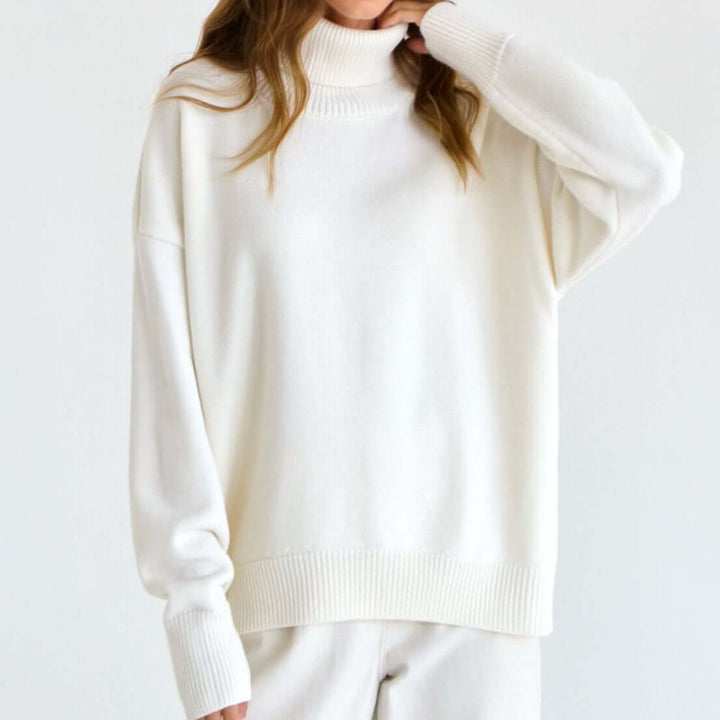 Women's Oversized Turtleneck Knit Sweater