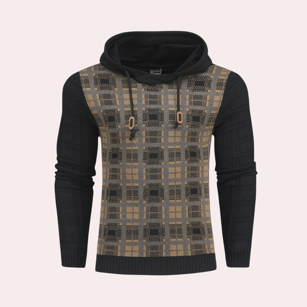 Men's Checkered Knit Sweater: Warm, Stylish & Comfortable