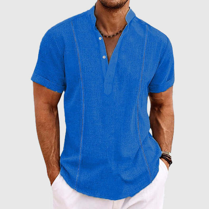 Men's Breathable Short Sleeve Shirt: Classic Fit, Summer Comfort