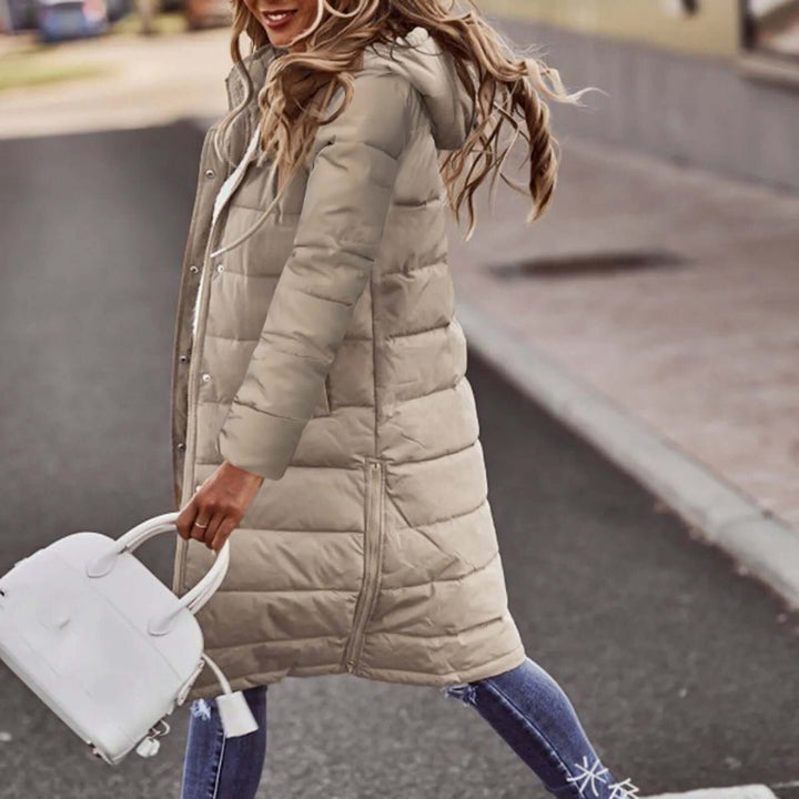 Women's Long Padded Winter Coat with Hood