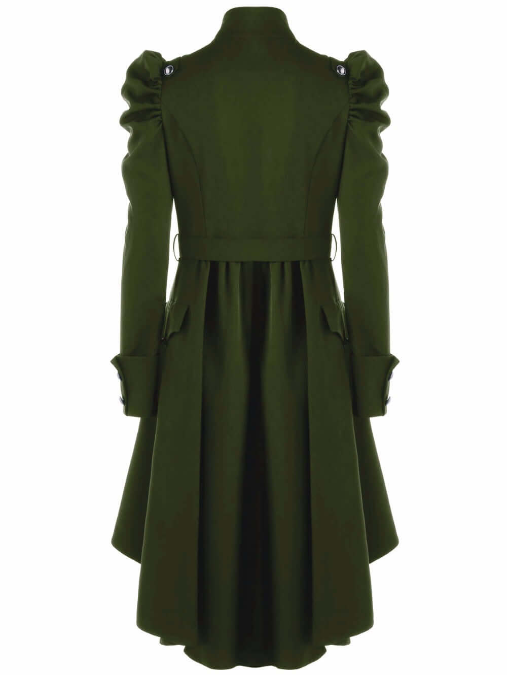 Women's Medieval Retro Jacket: Elegant Midi Length, Standing Collar