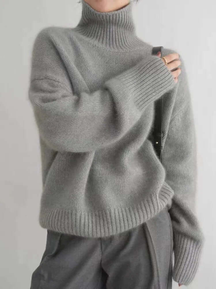 Women's Chunky Knit High Neck Sweater