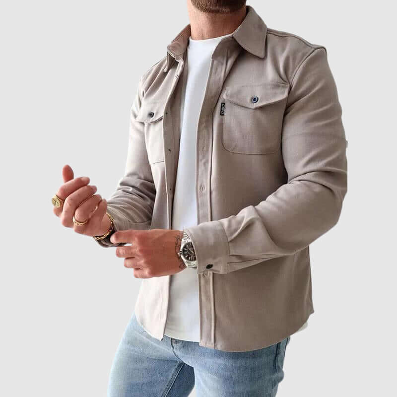 Men's Stylish Lapel Collar Shirt: Urban Streetwear